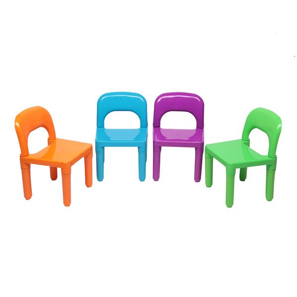 Set of Plastic Table And Chair for Children, One Desk And Four Chairs (50x50x46cm) 