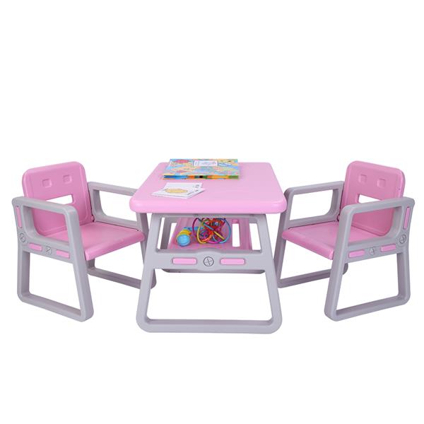 Kids Table and Chairs Set - Toddler Activity Chair Best for Toddlers Lego, Reading, Train, Art Play-Room (2 Childrens Seats with 1 Tables Sets) Little Kid Children Furniture Accessories - Plastic Des 