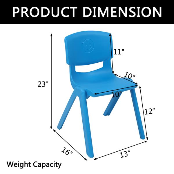 4-Piece Plastic Folding Chair With Backrest Light Blue 