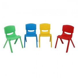 4-Piece Plastic Folding Chair With Backrest In Four Colors