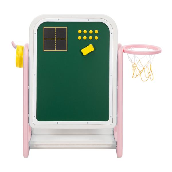 [US-W](52 x 67 x 68) Plastic Children's Table and Chair Drawing Board Set with Shooting Ring 1 Table and 1 Chair 