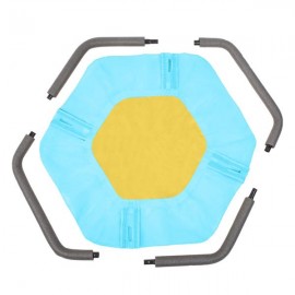 40 Inch Hexagon Swing, Textilene Swing with  2 Carabiners & Adjustable Rope(Blue & Yellow)