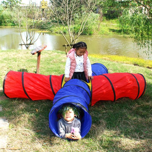 4-way Play Tunnel Folding Portable Playpen Tent Play Yard 