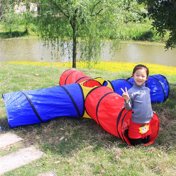 4-way Play Tunnel Folding Portable Playpen Tent Play Yard 