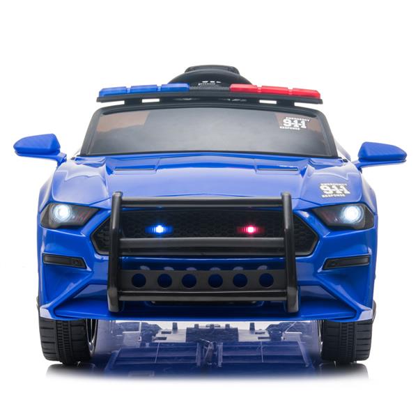 12V Kids Ride On Car ,Police sports car,2.4GHZ Remote Control,LED Lights,Siren,Microphone,Blue 