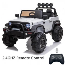 12V Kids Ride On Car SUV MP3 2.4GHZ Remote Control LED Lights White