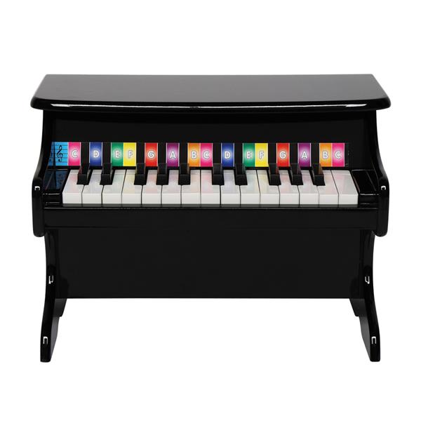 Wooden Toys: 25-key Children's Wooden Piano / Vertical (without Chair) Mechanical Sound Quality Black 