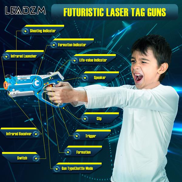 LEADZM Laser Gun 4 Pack White / Blue / Green / Orange 