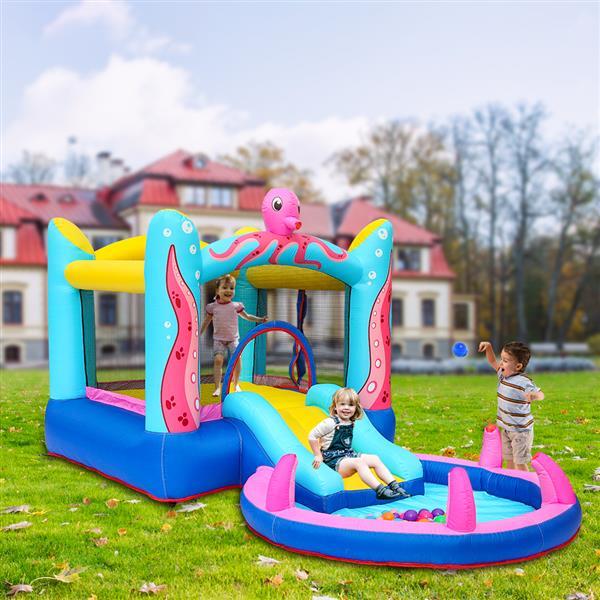 LEADZM LZ-104 Octopus Inflatable Castle with Water Function 420D Oxford Cloth   840D Jumping Surface (Including Fan) 