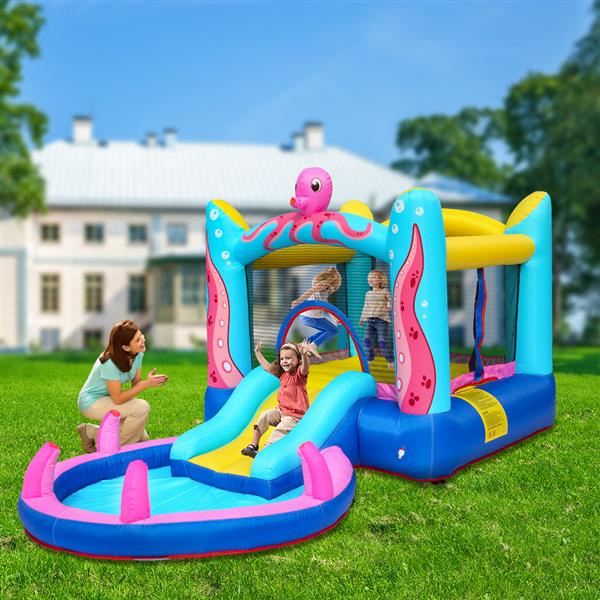 LEADZM LZ-104 Octopus Inflatable Castle with Water Function 420D Oxford Cloth   840D Jumping Surface (Including Fan) 