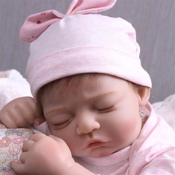 [US-W]20" Beautiful Simulation Baby Girl Reborn Baby Doll in Pink Dress 