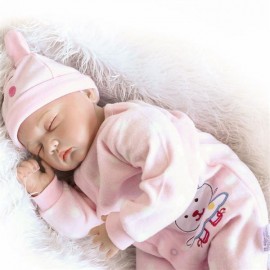 [US-W]Fashionable Lovely Play House Toy Simulation Baby Doll with Clothes Pink Size 22"
