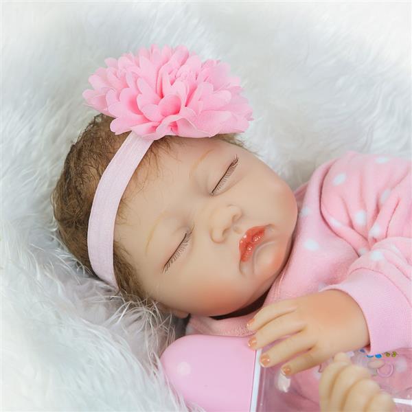 Europe and America Fashionable Play House Toy Lovely Simulation Baby Doll with Clothes Pink Rabbit P 